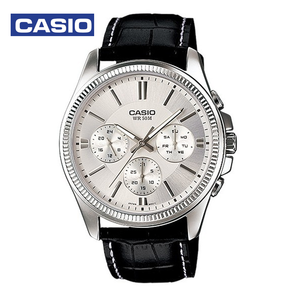 Casio MTP-1375L-7ADF Mens Analog Watch Black and Silver