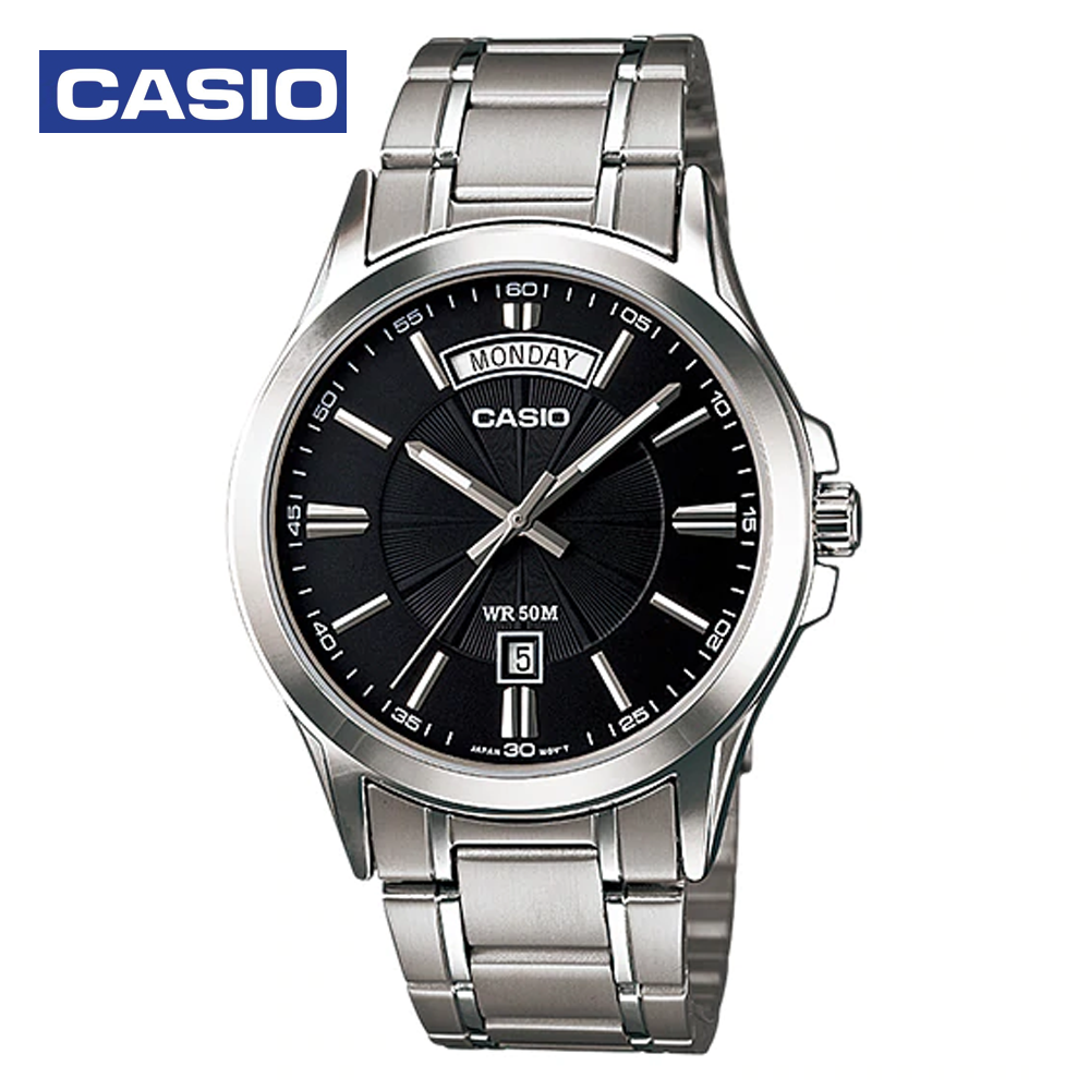 Casio MTP-1381D-1AVDF Mens Analog Watch Black and Silver