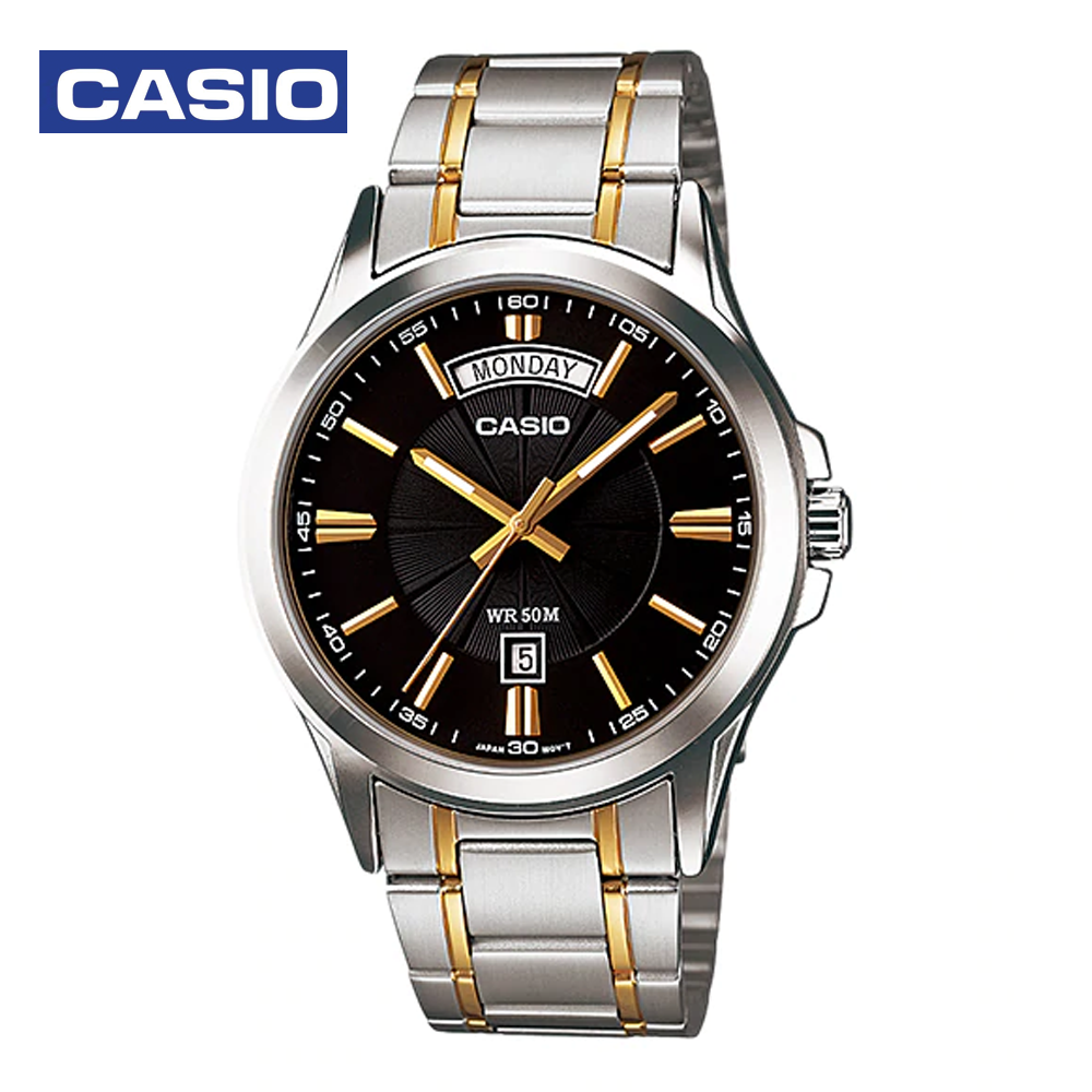 Casio MTP-1381G-1AVDF Mens Analog Watch Black and Silver
