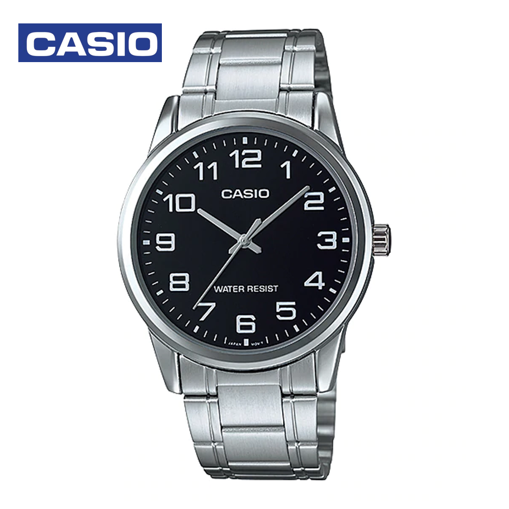 Casio MTP-V001D-1BUDF Mens Analog Watch Black and Silver