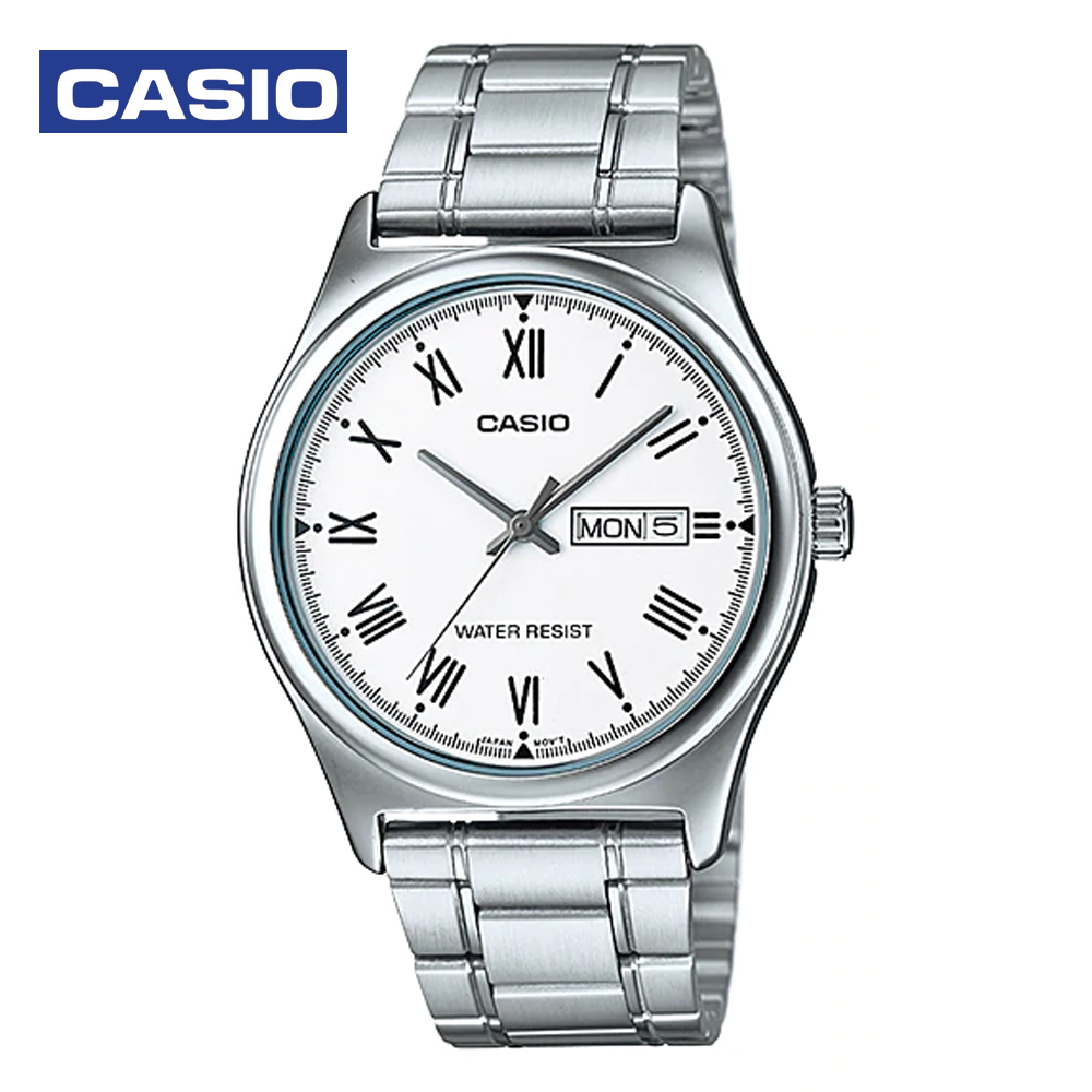 Casio MTP-V006D-7BDF Mens Analog Watch White and Silver