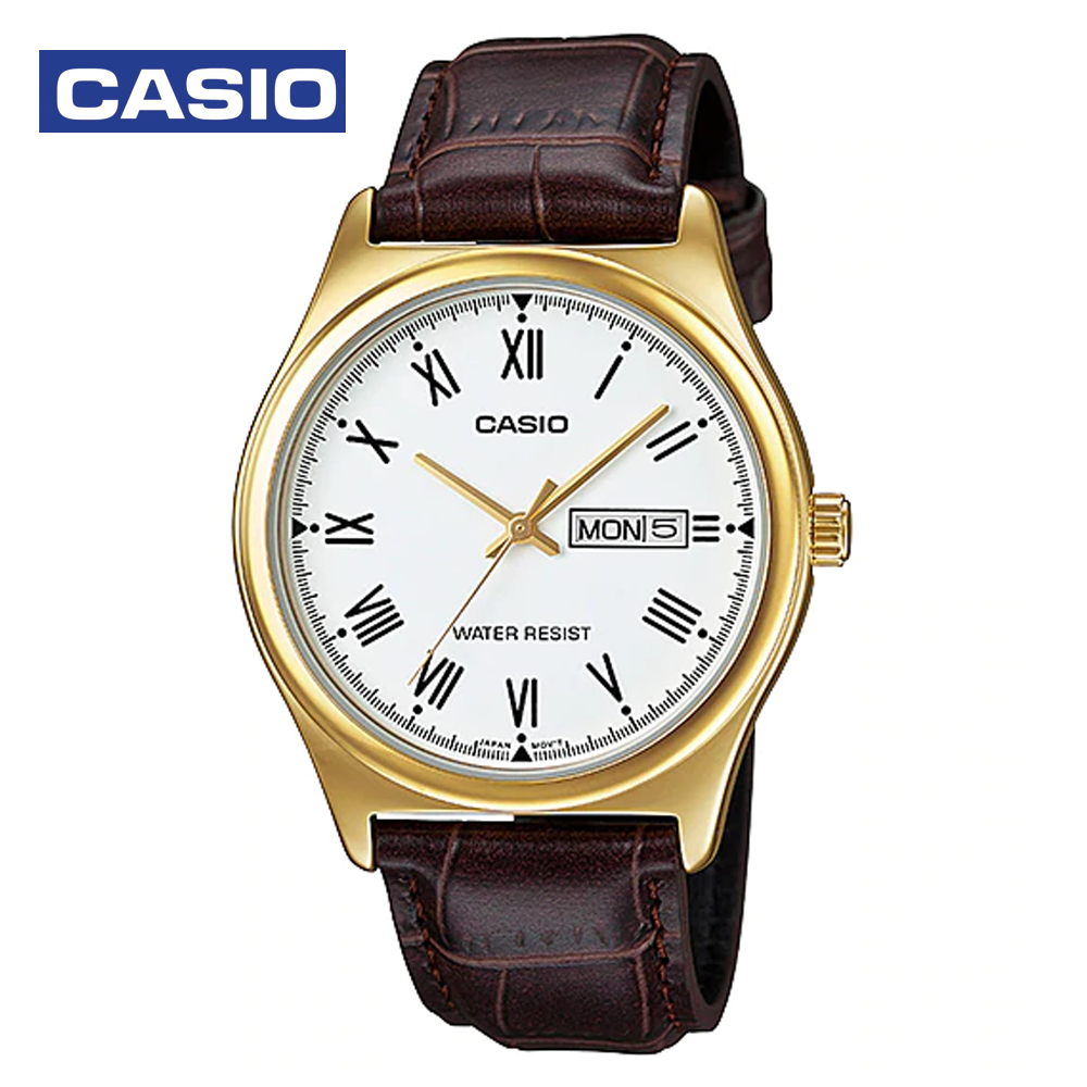 Casio MTP-V006GL-7BUDF (CN) Mens Analog Watch White and Brown