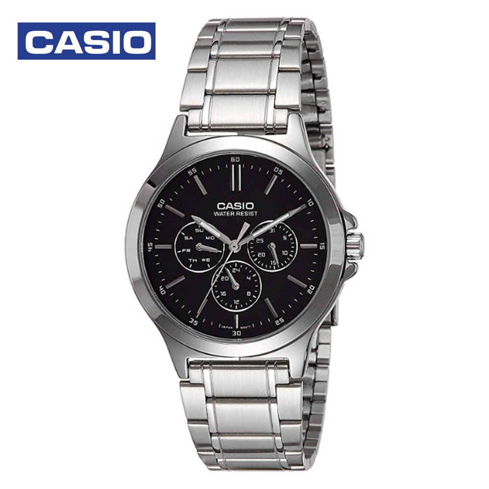 Casio MTP-V300D-1ADF Mens Analog Watch Black and Silver