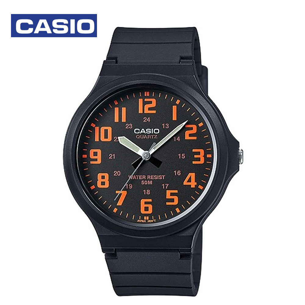 Casio MW-240-4BVDF Mens Sports Watch Black and Orange