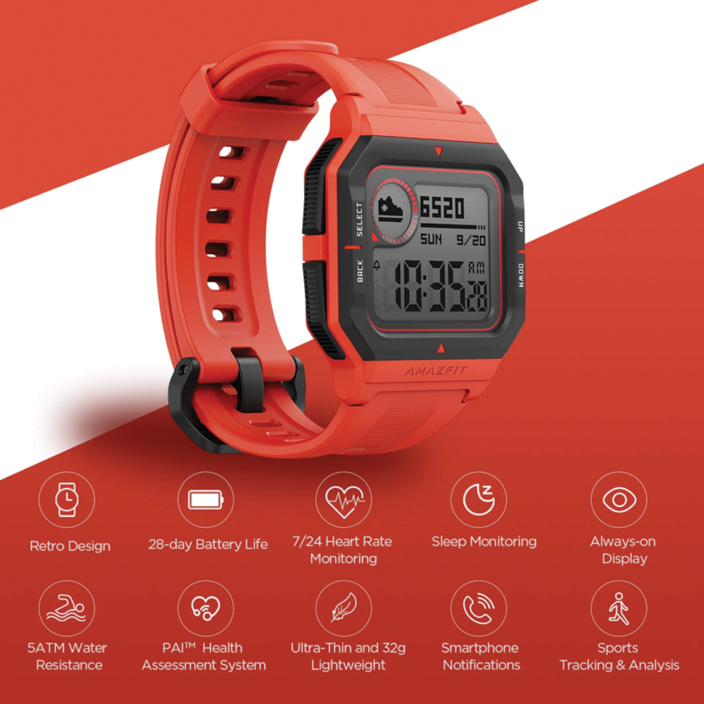 Xiaomi Mi Amazfit Neo Smart Watch - Red