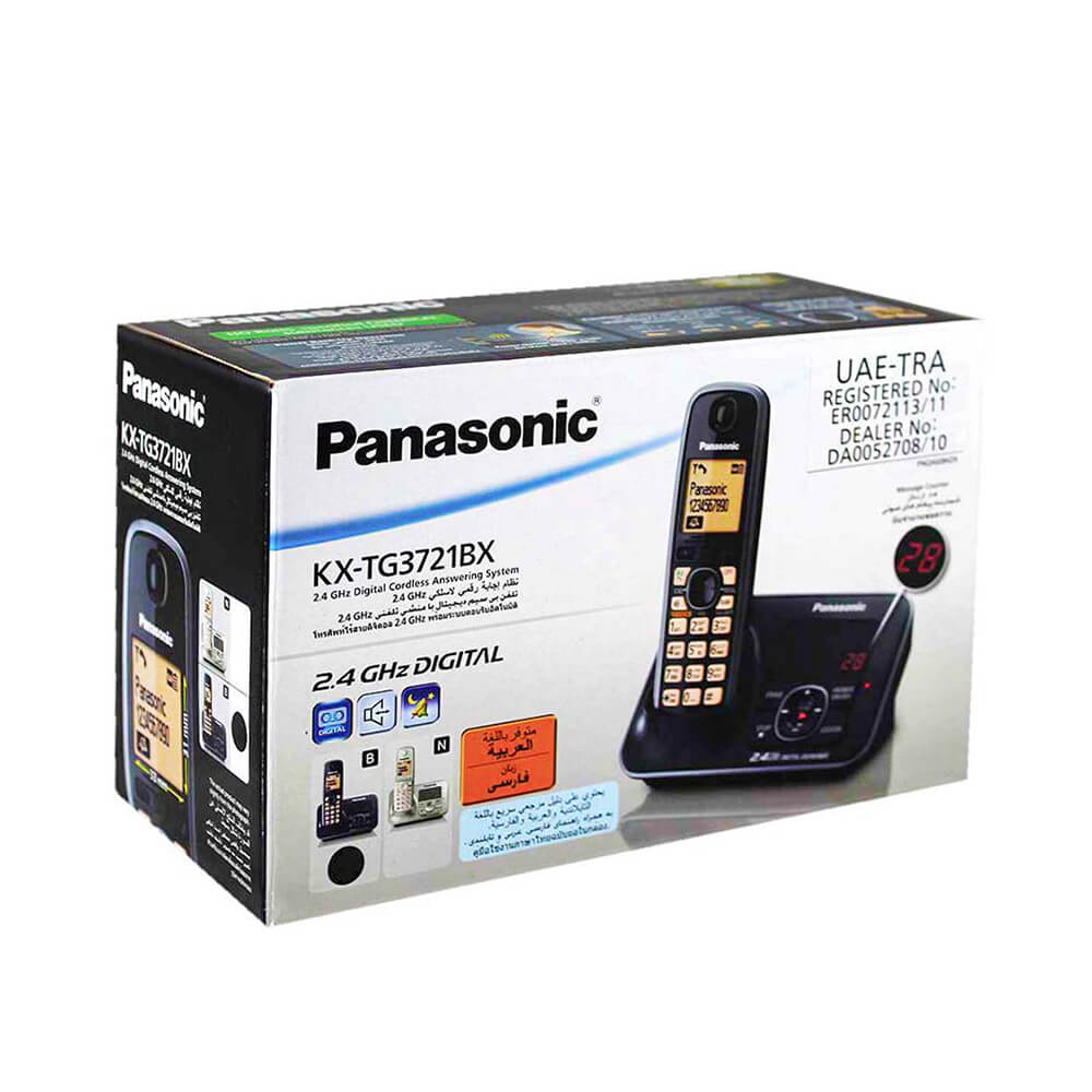 Panasonic KX-TG3721BX Cordless Phone with Caller ID - Black