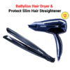 BaByliss Hair Dryer Compact 2100 W and Protect Slim Hair Straightener Combo