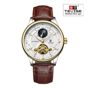 Tevise T820 Mens Automatic Mechanical Watch - White Gold