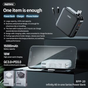 REMAX Infinity All-in-one series 15000mAh power bank RPP-20