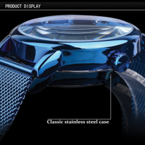 Forsining FRS H099 Automatic Analog Mesh Steel Band Male Casual Sport Wristwatch - Blue