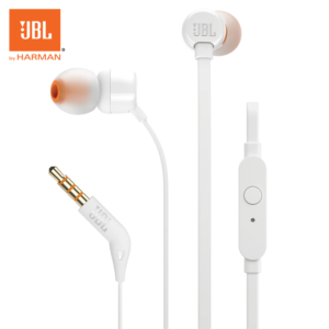 JBL T110 In-Ear Headphones with Mic - White