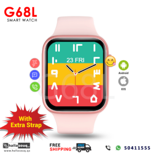 G68L Smart Watch With Heart Rate Tracker and Blood oxygen monitor - Pink