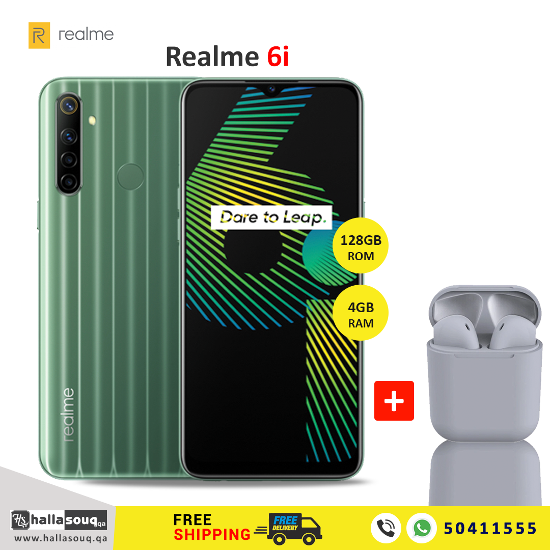 Realme-6i (4GB RAM, 128GB Storage) - Green Tea