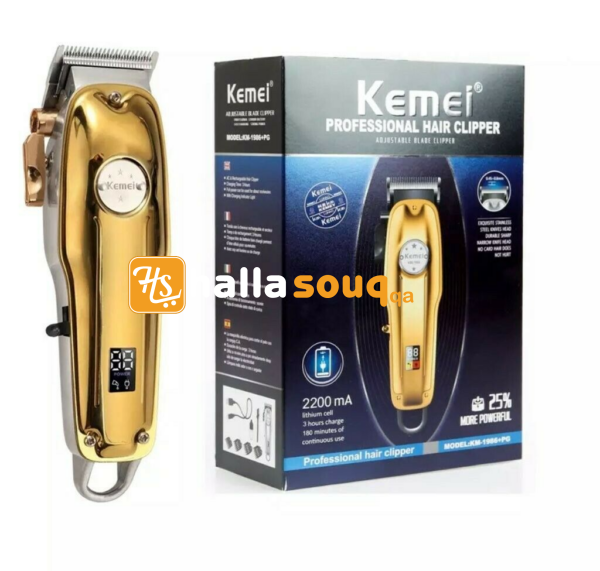 Kemei KM-1986+PG Cordless Hair Clippers and Trimmers Gold