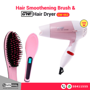 GWD GW-662 Hair Dryer & HQ-906 Ceramic Hair Smoothening  Brush COMBO