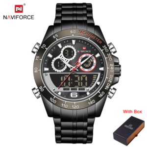 NAVIFORCE NF 9188  Sports Stainless Steel Man Wristwatch - Black