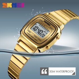 SKMEI SK 1252GDBK Women's Digital Watch Stainless Steel - Gold Black