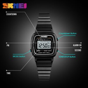 SKMEI SK 1252GDBK Women's Digital Watch Stainless Steel - Gold Black