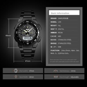 SKMEI SK 1370BKBK Men's Watch Stainless Steel - Black Black