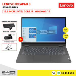 Lenovo IdeaPad 3 15ITL6 82H800JMAX, Intel Core i5-1135G7, 8GB RAM, 512GB SSD,15.6 Inches FHD Display, Windows 10 - Grey