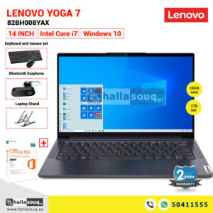 Lenovo Ideapad Yoga 7 14ITL5, 82BH008YAX, Intel Core i7-1165G7, 16GB RAM, 1TB SSD,14 Inches FHD Display, Windows 10, 2 Years Warranty + MS office 365 - Grey