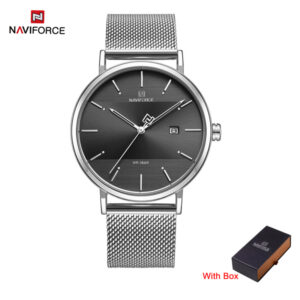 NAVIFORCE NF 3008 Men's Watch Mesh band Stainless Steel - Silver White
