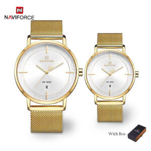 NAVIFORCE NF 3009 Couple watch Stainless Steel - Gold White