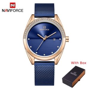 NAVIFORCE NF 5015 Women's Stainless Steel Watch - Black Rose Gold