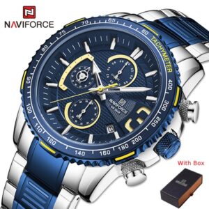 NAVIFORCE NF 8017 Men’s Watch Stainless Steel - Silver Black