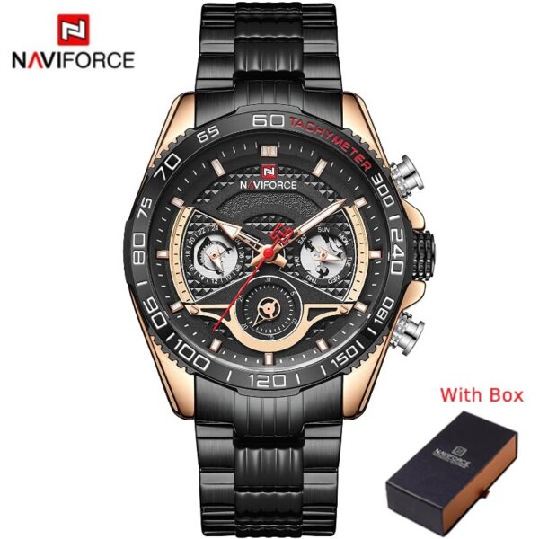 NAVIFORCE NF 9185 Men's Watch Stainless Steel - Silver Black