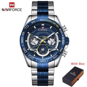 NAVIFORCE NF 9185 Men's Watch Stainless Steel - Rose Gold Black