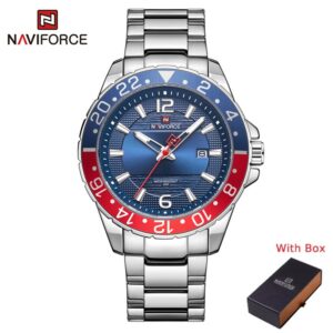 NAVIFORCE NF 9192 Men's Causal Stainless Steel watch - Silver Rose Gold