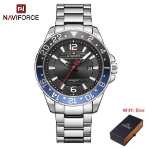 NAVIFORCE NF 9192 Men's Causal Stainless Steel watch - Gold Blue