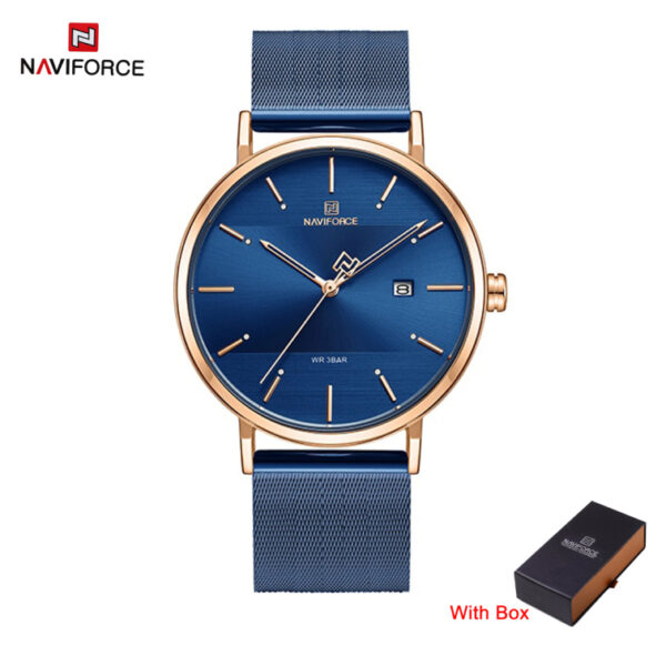 NAVIFORCE NF 3008 Women's Watch Mesh band Stainless Steel - Blue Rose Gold