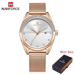 NAVIFORCE NF 5015 Women's Stainless Steel Watch - Black Rose Gold