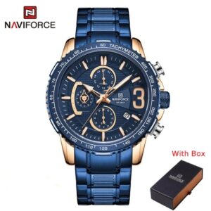 NAVIFORCE NF 8017 Men’s Watch Stainless Steel - Silver Blue