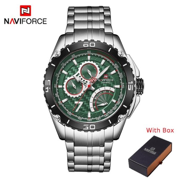 NAVIFORCE NF 9183 Men's Watch Stainless Steel Date Week Display - Silver Black