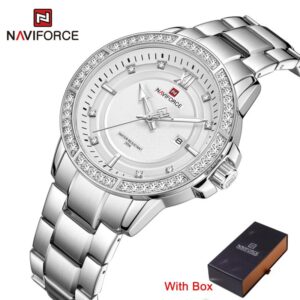 NAVIFORCE NF 9187 Men's watch with Date and Rhinestone - Gold