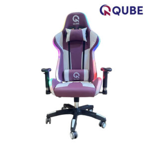 QUBE Levin RGB Gaming Chair - Burgendy/Ivory