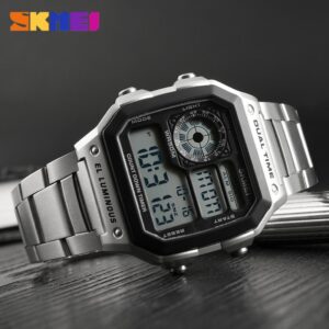 SKMEI SK 1335GD Men's Watch Stainless Steel Strap Digital Watch - Gold