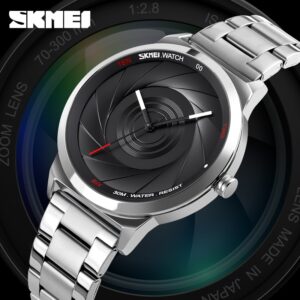 SKMEI SK 9210SIBK-B Men's Watch Stainless Steel - Silver Black