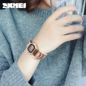 SKMEI SK 1433RG & 1456RG Couple Digital Watch - Rose Gold