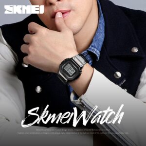 SKMEI SK 1433SI & 1456SI Couple Digital Watch - Silver