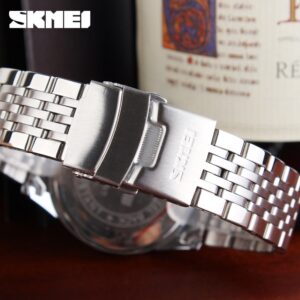 SKMEI SK 9058SBU Couple watch Stainless Steel - Silver Blue