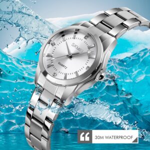 SKMEI SK 1620SIPK Women's INS Stylish Watch Stainless Steel - Silver Pink