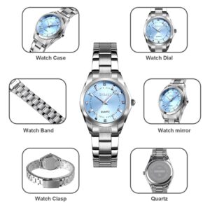 SKMEI SK 1620SIBL Women's INS Stylish Watch Stainless Steel - Silver Blue