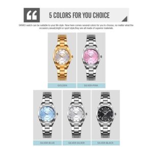SKMEI SK 1620SIPK Women's INS Stylish Watch Stainless Steel - Silver Pink