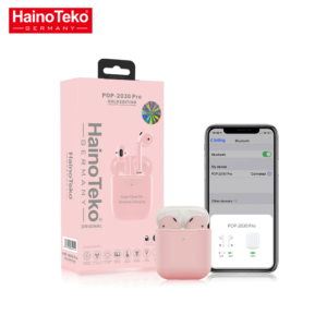 Haino Teko POP 2030 pro Gold Edition Bluetooth wireless Earpods with Case and Wireless Charger - Pink