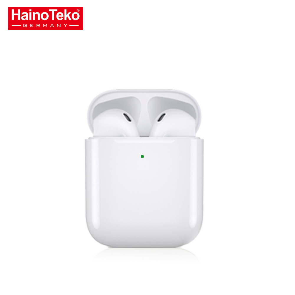 Haino Teko Pop 2040 Pro Airpods with Leather Cover and Wireless Charger - White