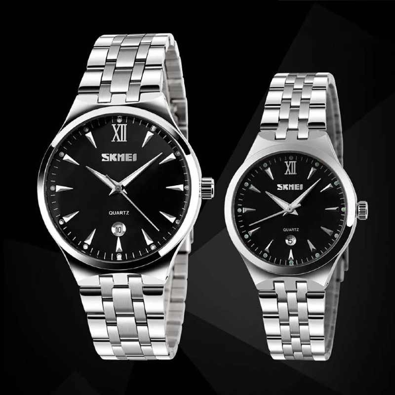 Skmei SK 9071BU couple watch  full steel wristwatch - Blue